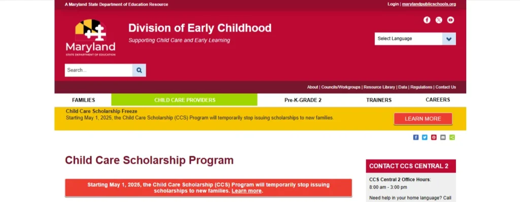 How to apply for Maryland Child Care Scholarship in 2025