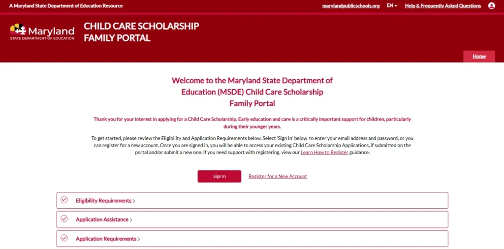 How to apply for Maryland Child Care Scholarship in 2025