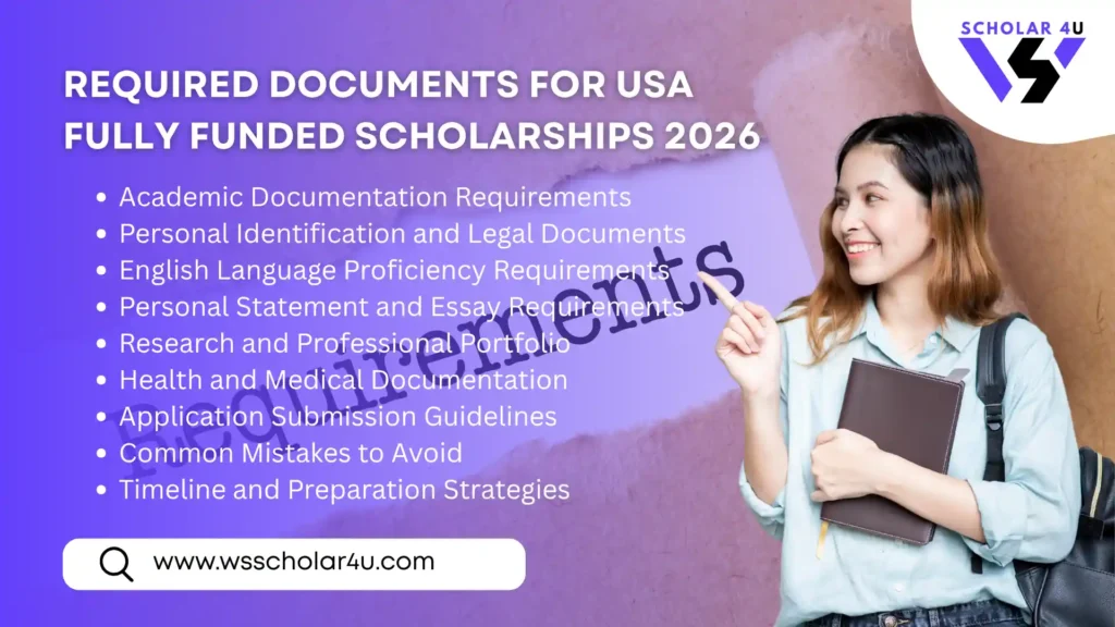 Required Documents for USA Fully Funded Scholarships 2026